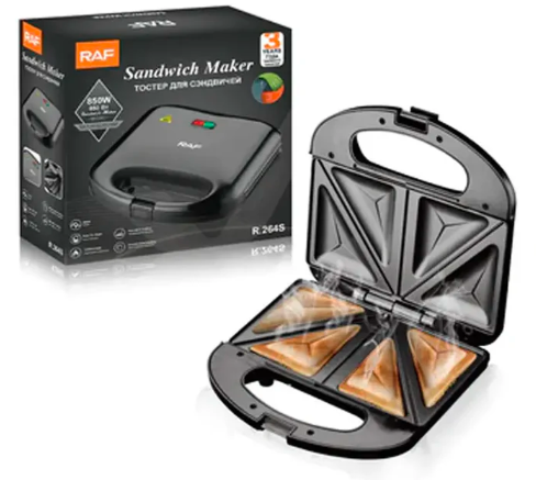 Non-Stick Electric Sandwich Maker | 2 Slice Toast & Grill Maker | Compact Breakfast Maker