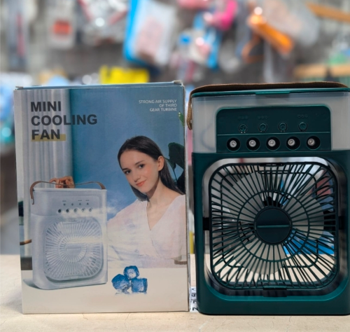 Portable Mini Cooling Fan – Rechargeable Air Cooler with 3 Speed Modes & LED Light