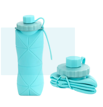 Collapsible Silicone Water Bottle – Foldable Leakproof Travel Bottle (500ml)